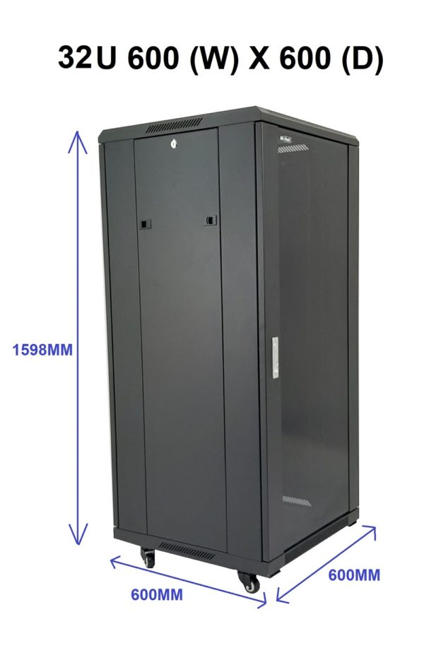 All-Rack 32u 600mm Wide x 600mm Deep Floor Standing Server/Data Cabine ...