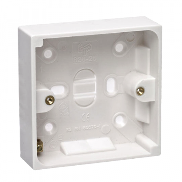 Single Gang Back Box Surface Mount 86 x 86 x 32mm Deep